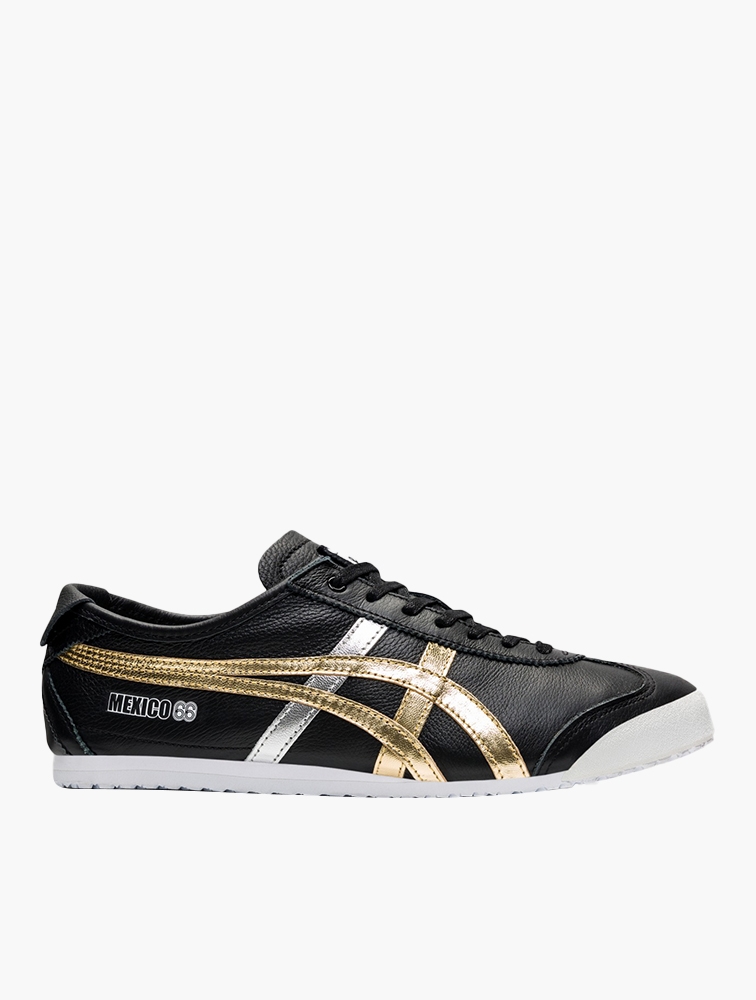 MyRunway Shop Onitsuka Tiger Black Gold Mexico 66 Sneakers for